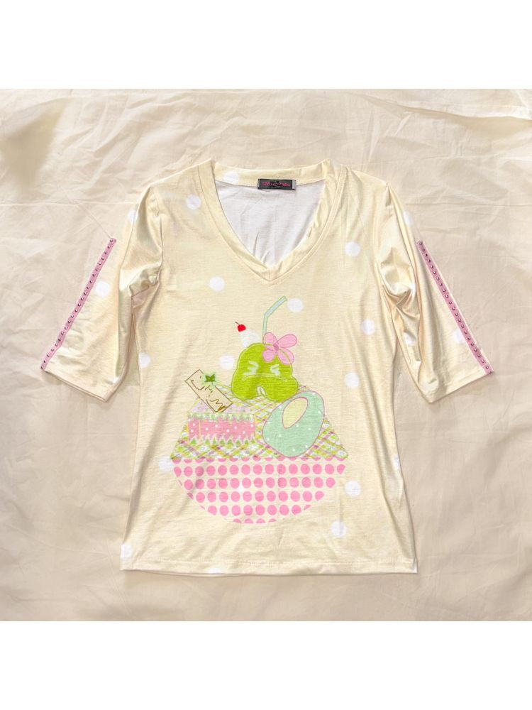 Polka Dot V-Neck Top【s0000013233】