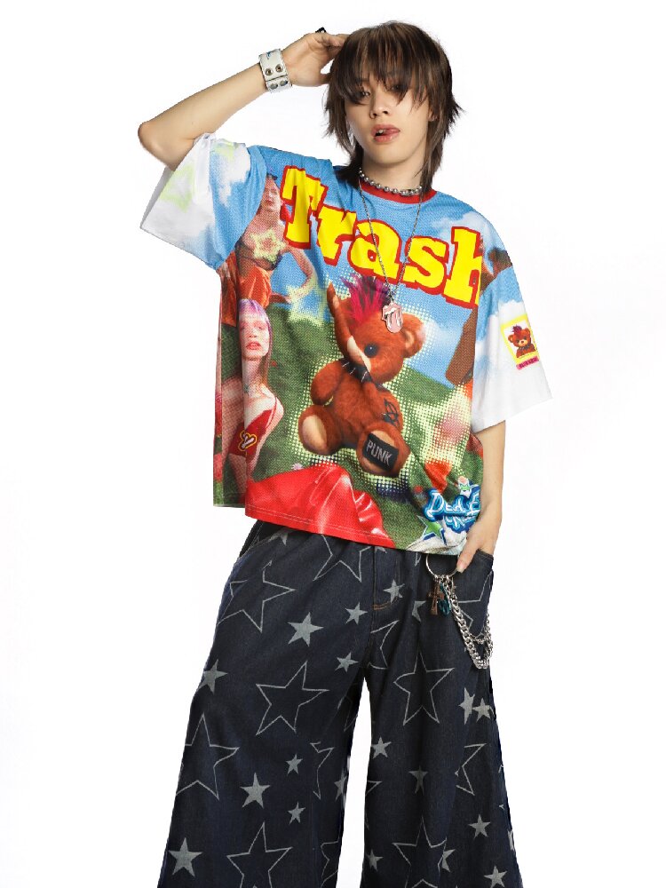 American Card Bear Print T-shirt【s0000015886】