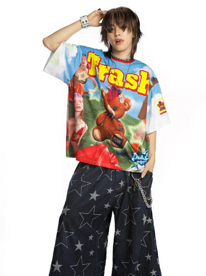 American Card Bear Print T-shirt【s0000015886】