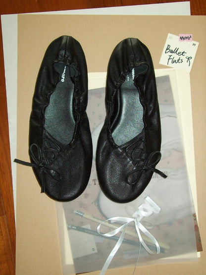 Leather Diagonal Bow Ballet Flats【s0000017935】