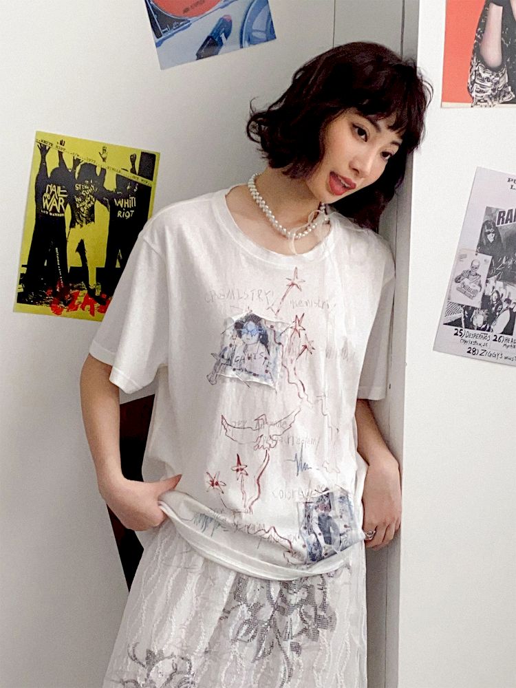 Loose short-sleeved splicing wind top【s0000012277】