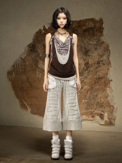 Dark Punk Cropped Gal Style Pants【s0000016889】