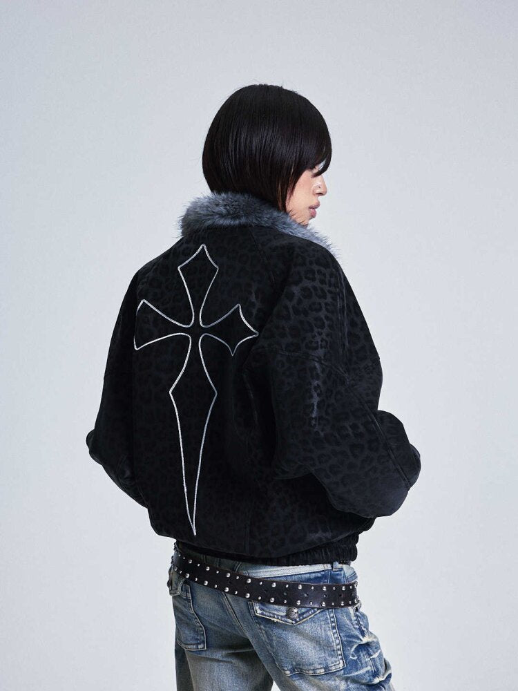 Soft PU Leopard Print Zip Jacket【s0000015556】