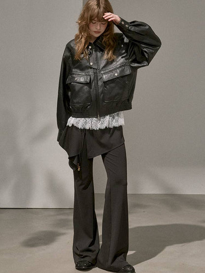 Beaded Drawstring Relaxed Fit Trousers【s0000014408】