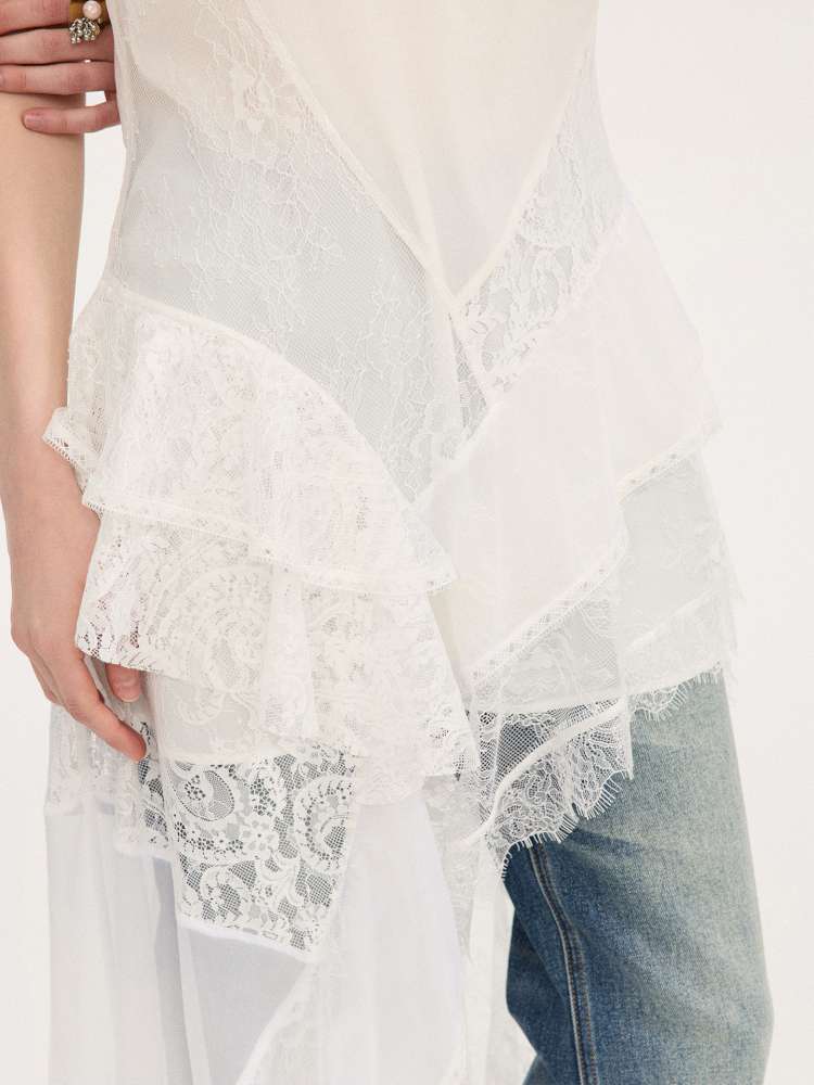 Lace Irregular Patchwork Dress【s0000015411】