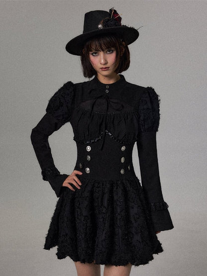 Sleeve Waist Cinching A Line Dress【s0000018489】