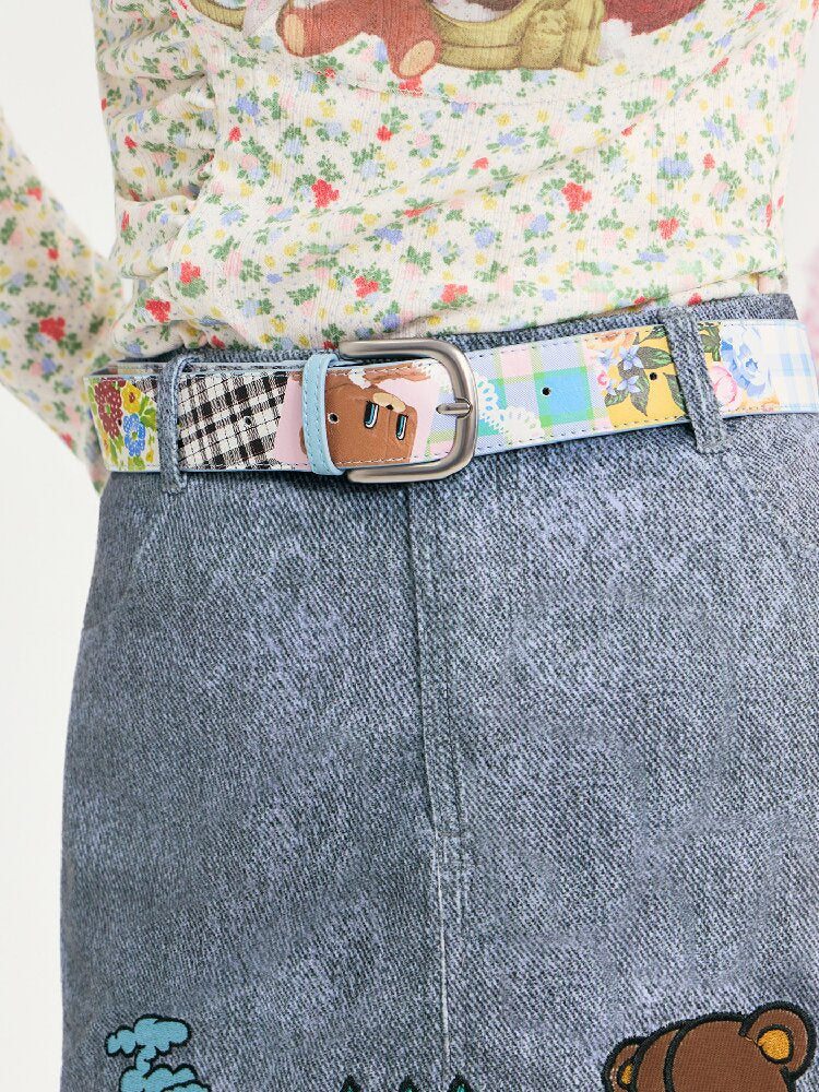 Bear Patchwork Pin Buckle Belt【s0000018729】