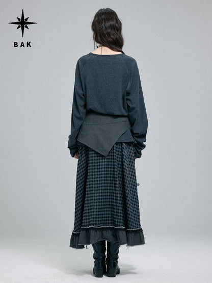 Washed Printed Rivet Knitted Top【s0000016261】
