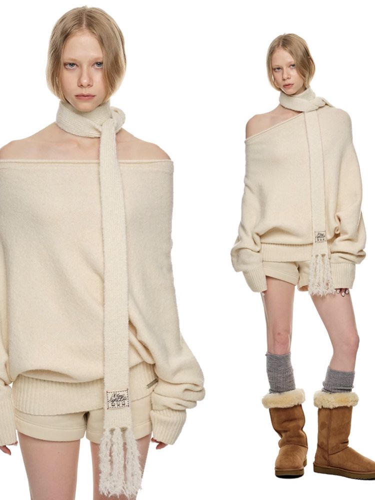 SLANT SHOULDER SWEATER [S0000010646]