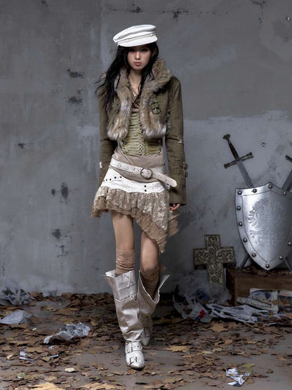 Heavy Work Irregular Piece Culottes【s0000014654】