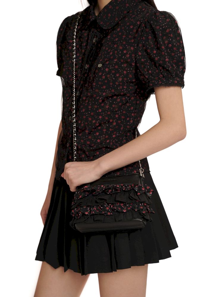 Doll collar cotton lace short-sleeved shirt【s0000012538】