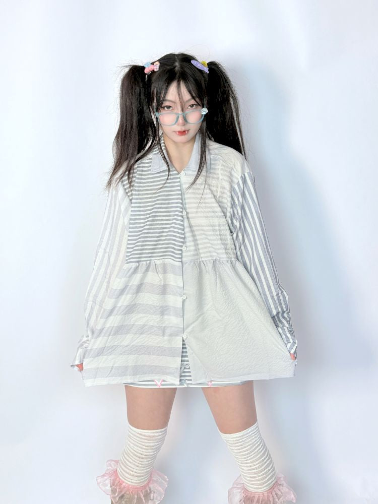 Loose casual versatile long-sleeved blouse【s0000013282】