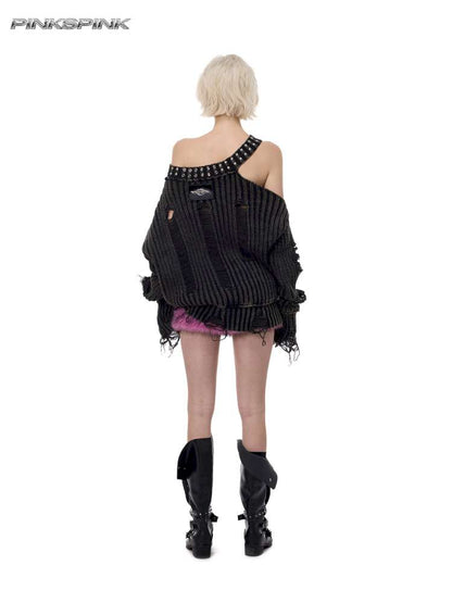 Rivet Destruction Rock Knit Sweater【s0000015119】