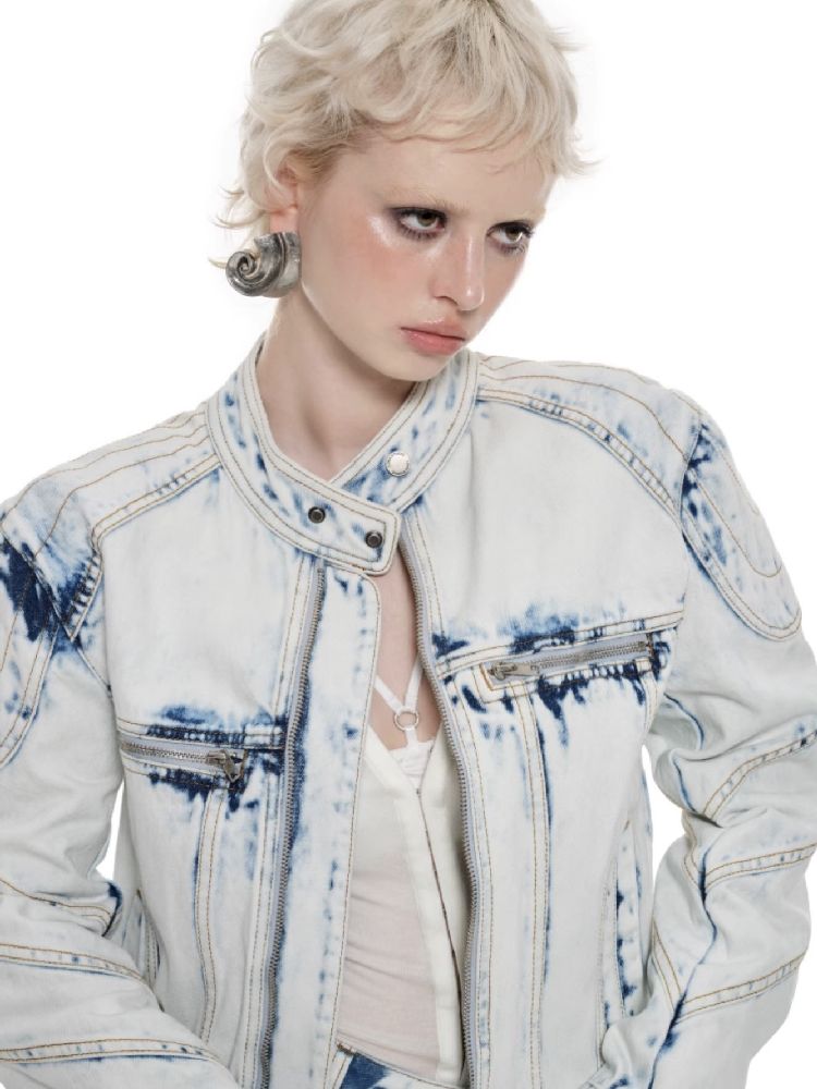 Loose Denim Biker Jacket【s0000010203】