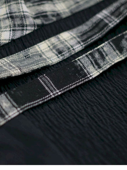 Asymmetrical patchwork plaid strapless dress【s0000012808】