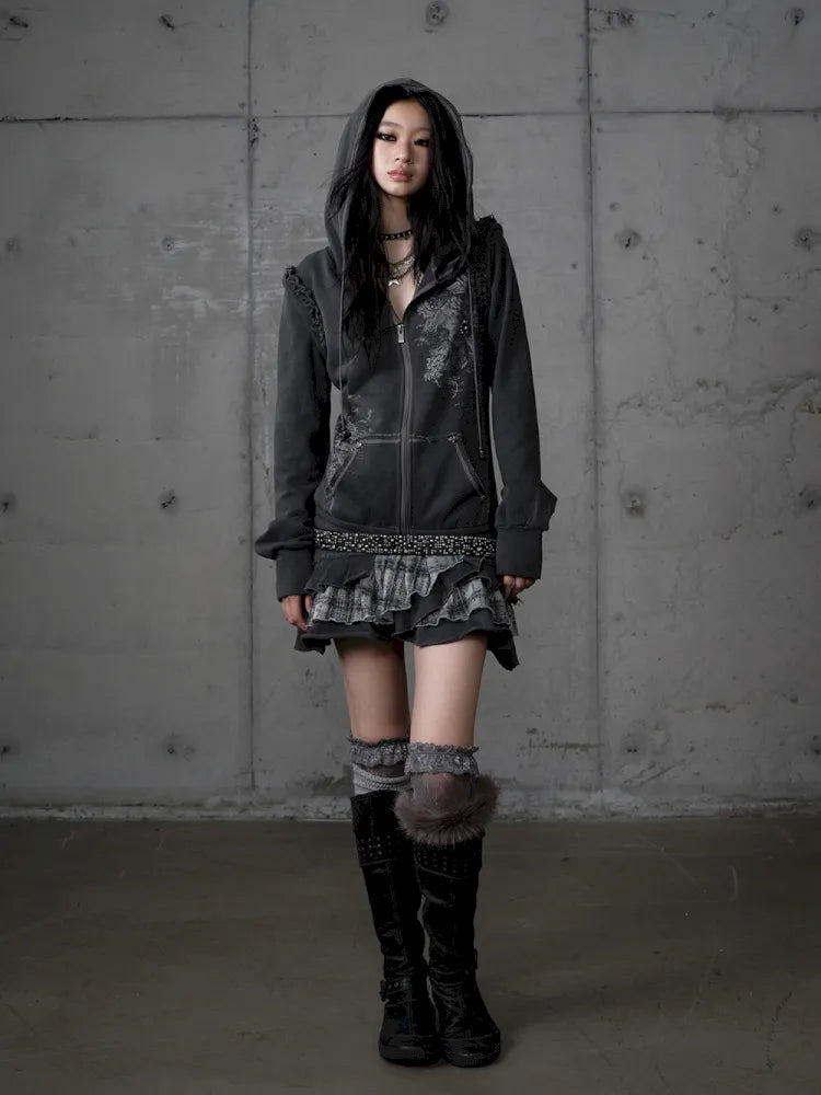 Detachable Hooded Sweatshirt Dress【s0000013943】