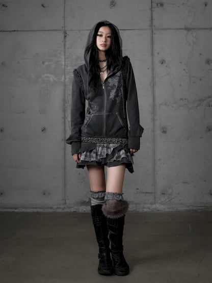 Detachable Hooded Sweatshirt Dress【s0000013943】