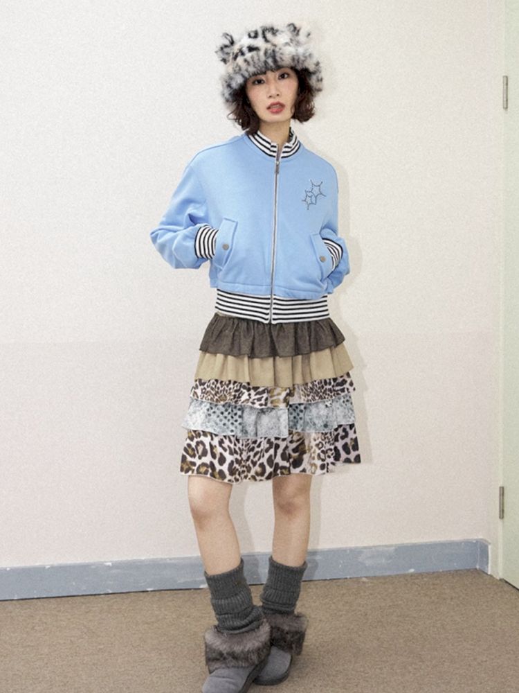 Printed splicing bustier cake skirt【s0000012271】