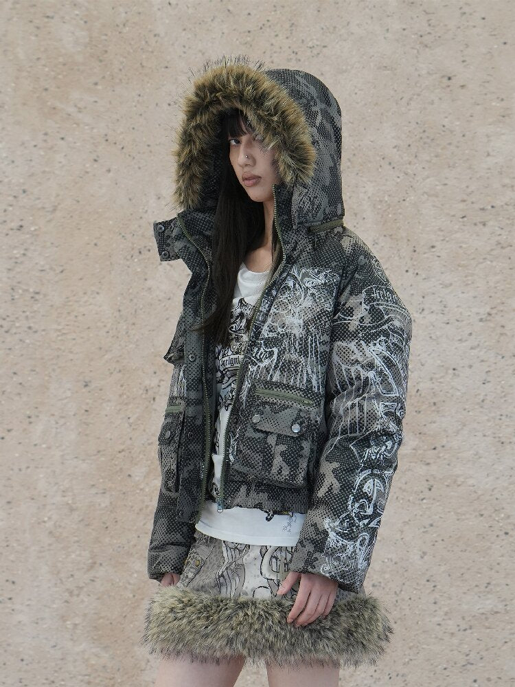 Snow Leopard Corduroy Short Skirt【s0000018068】