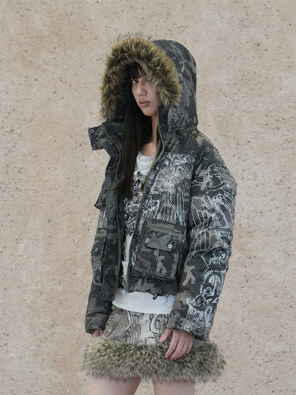 Snow Leopard Corduroy Short Skirt【s0000018068】