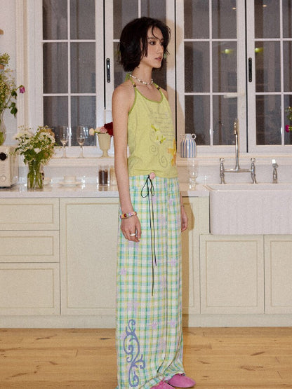 Plaid Print Loose Straight Pants【s0000016660】