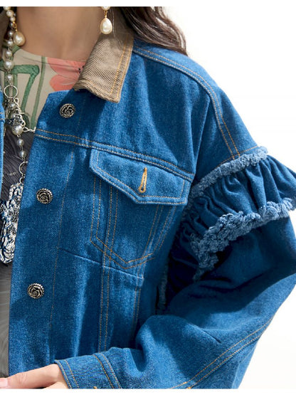 Plaid Denim Loose Trench Coat【s0000011319】