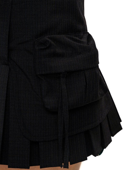 Dark Check Waist Bag Pleated Skirt【s0000016431】