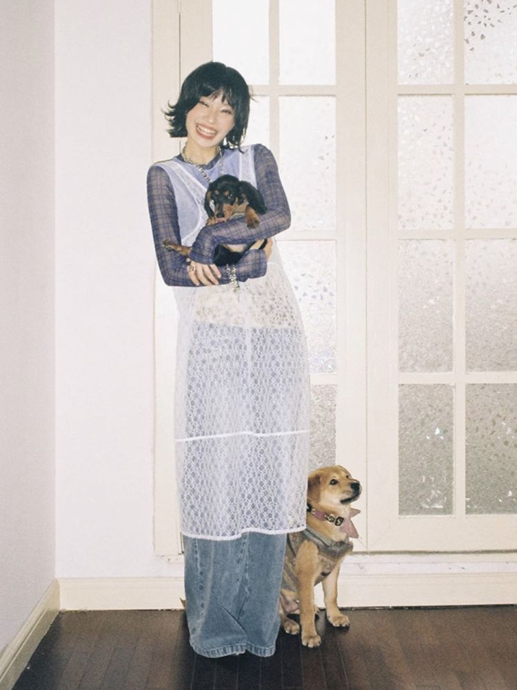 Starfish Printed Lace Hollow Out Dress【s0000012297】