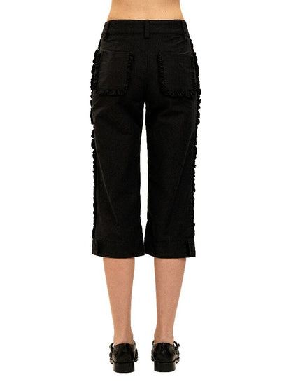 Pleated Lace Cotton Cropped Pants【s0000017926】
