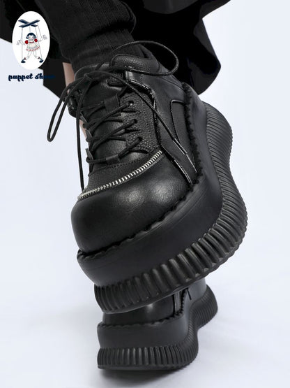 Gothic subculture lace up thick bottom shoes【s0000013710】