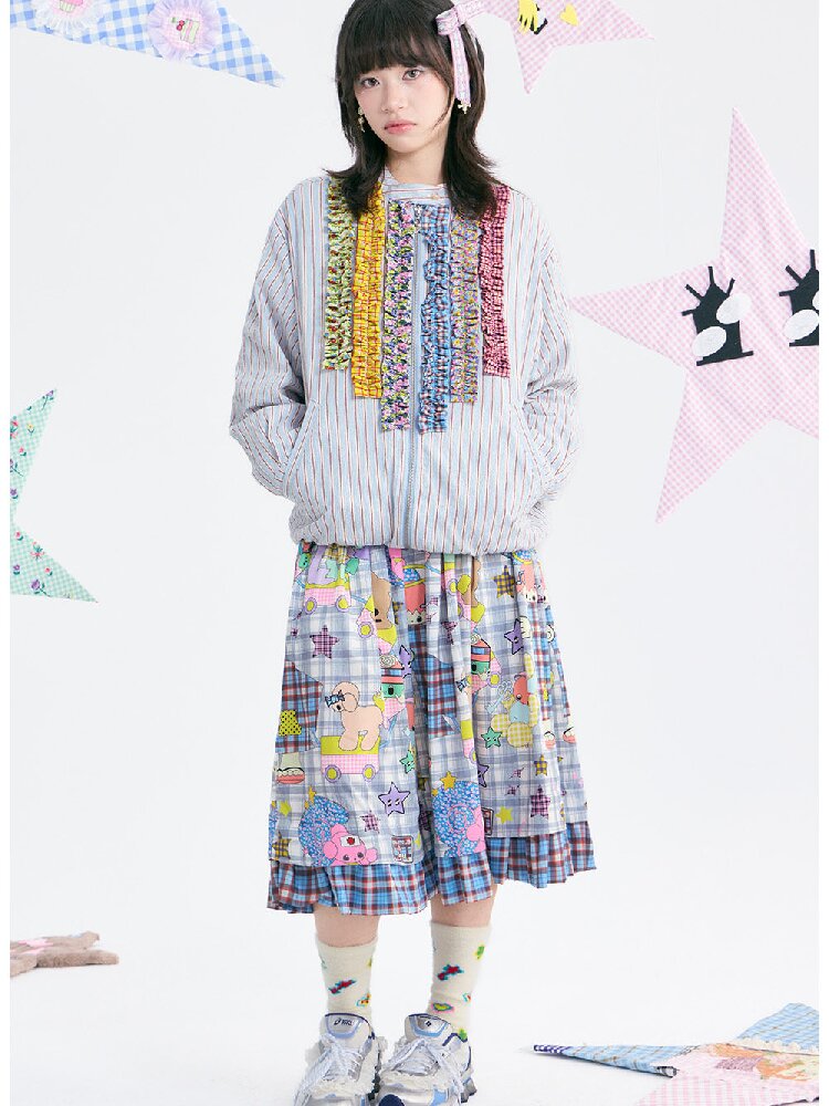 Plaid Ruffled High Waisted Skirt【s0000018369】