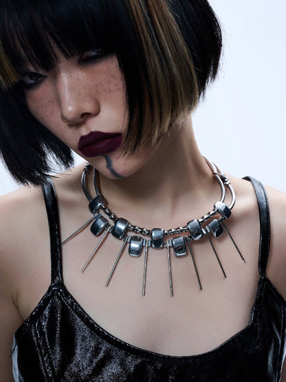 Heavy Craft Punk Style Choker Necklace【s0000018812】