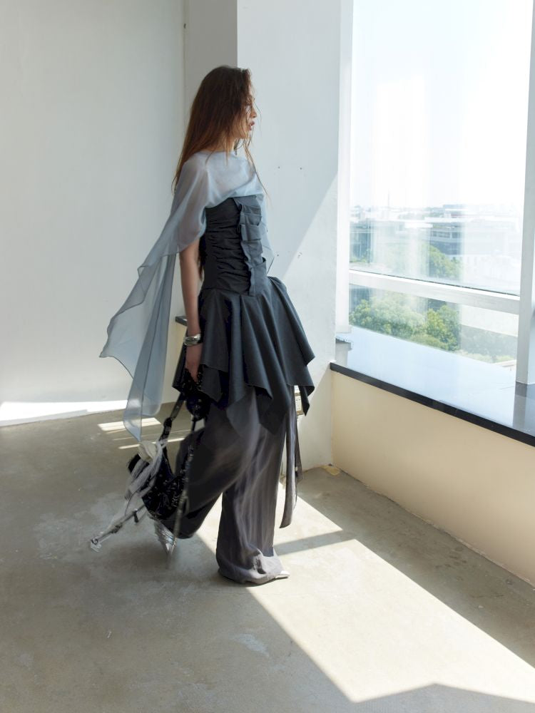 Pleated Irregular Hem Sheath Tank Top【s0000013220】