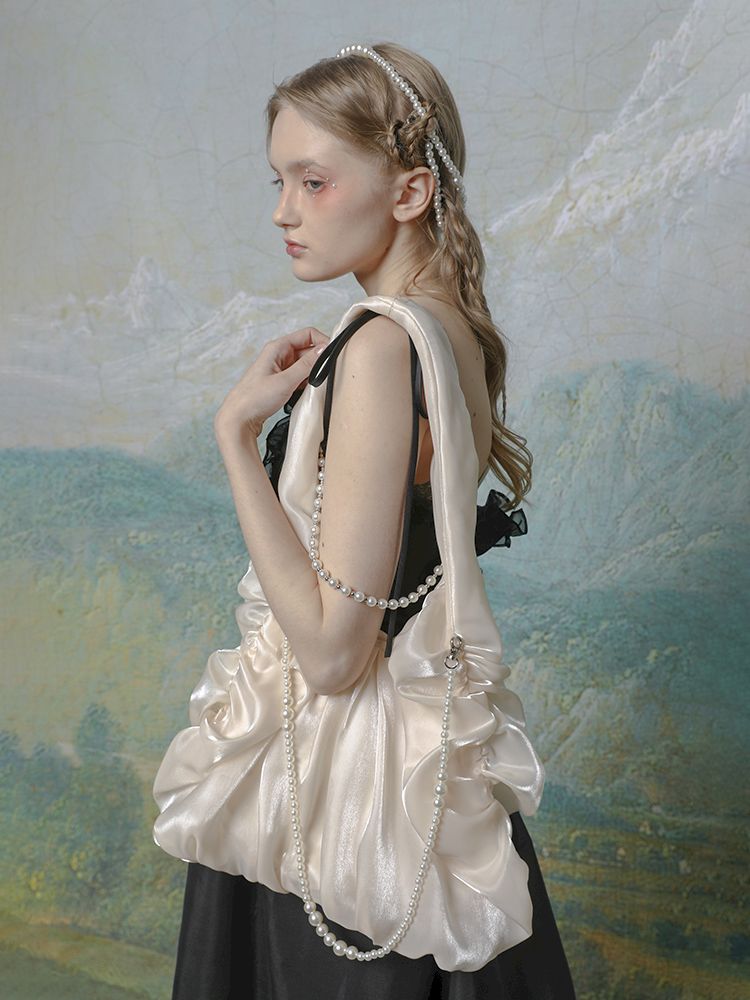 Shiny silk satin fairy cloud bag【s0000013591】