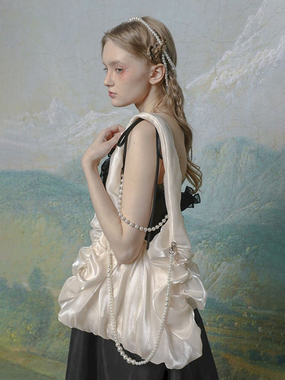 Shiny silk satin fairy cloud bag【s0000013591】