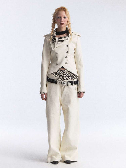 Zebra Stitching Leather Jacket【s0000015391】