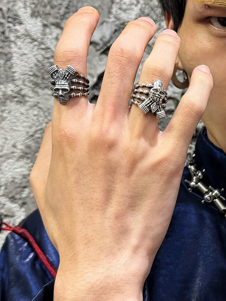 925 Sterling Silver Heavy Punk Ring【s0000018868】