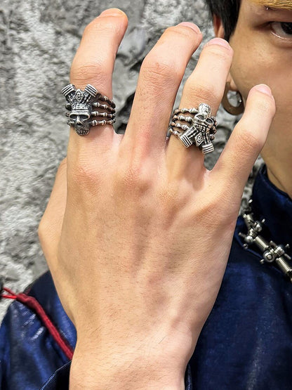 925 Sterling Silver Heavy Punk Ring【s0000018868】