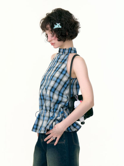 Drawstring Waisted Hanging Neck Vest【s0000013377】