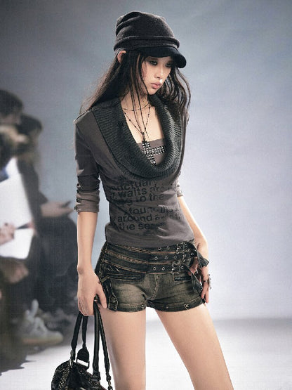 Graffiti Diamond Knitted Shirt【s0000016219】