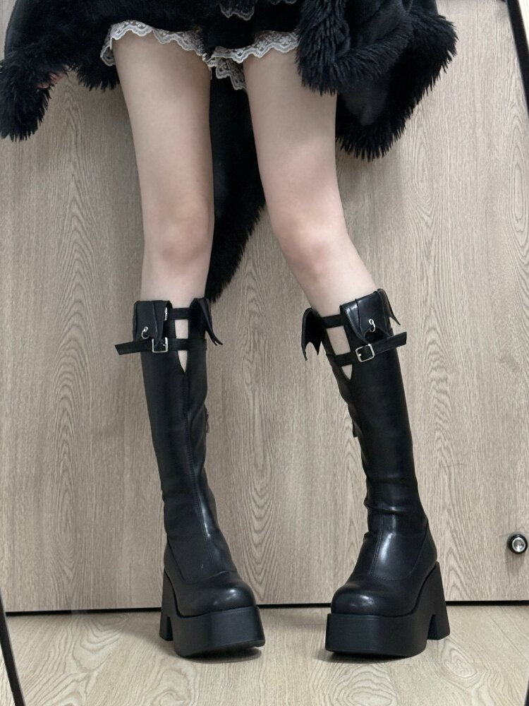 Gothic Punk Bat Skinny Boots【s0000016372】