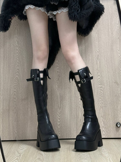 Gothic Punk Bat Skinny Boots【s0000016372】
