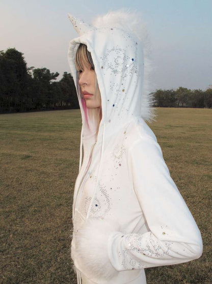 Horse Unicorn Velvet Diamond Coat【s0000015377】