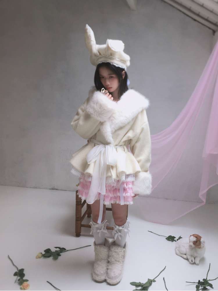 Pink Grid Gradient Lace Short Skirt【s0000014940】