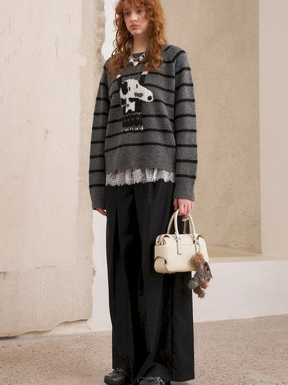 Long-Sleeve Knit Pullover Sweater【s0000014087】