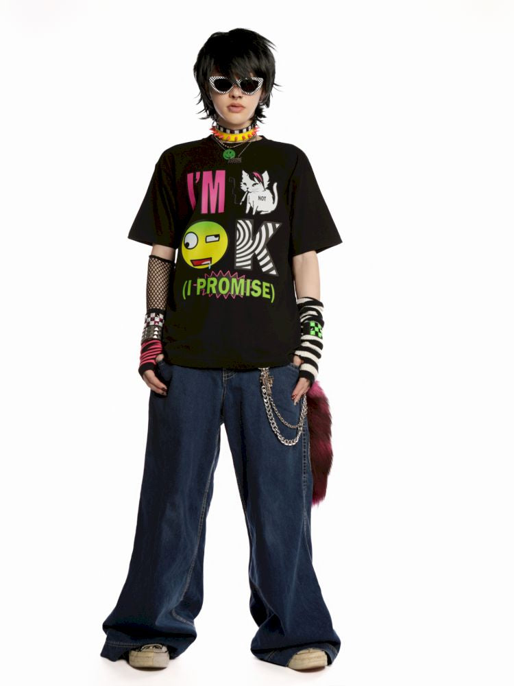 EMO hardcore skateboarding punk loose T-shirt【s0000013599】