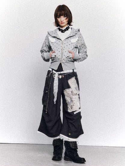 Vintage Printed Apcal Cropped Pants【s0000015971】