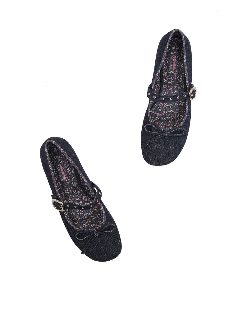 Square head single buckle ballet shoes【s0000013455】