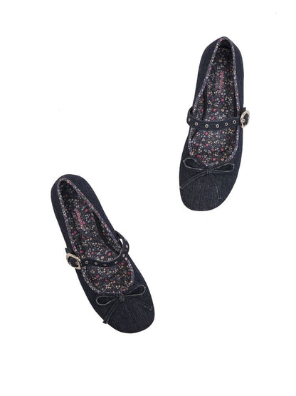 Square head single buckle ballet shoes【s0000013455】