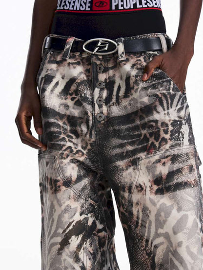Ombre Zebra Print Rebuilt Jeans【s0000015182】